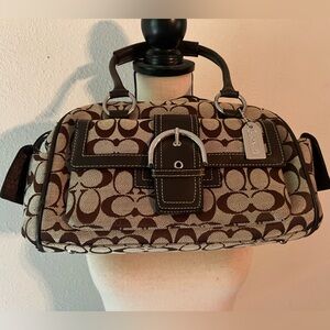 Coach canvas tan/brown shoulder bag